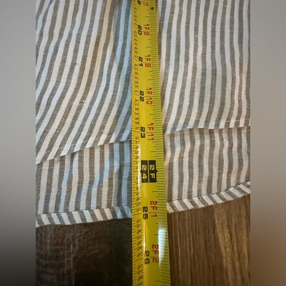 Tommy Bahama Linen Blend Striped Sleeveless Button Down Blouse Minimalist Sz XL - Picture 3 of 9